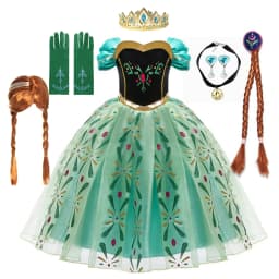 Full Printing Kids Cosplay Anna Princess Costume Fancy Birthday Carnival Party Prom Dress Toddler Role Play Clothing Outfits