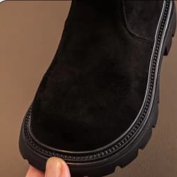 Children Comfortable Over-Knee High Fashion Boots Girl's Foldable Thick Heel Rough Texture Round Toe Korean Autumn Pure Color