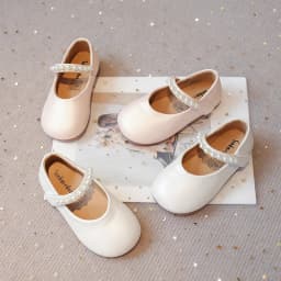 Autumn Girl's Princess Shoes Pearl Shallow Hook-loop Sweet Kid's Flat Shoe Solid Colors Anti-slip Fashion Sweet Children Shoe