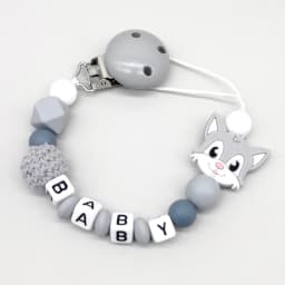 Personalized Baby Pacifier Clip Custom Name Wolf Silicone Teether Chain BPA Free Dummy Holder Newborn Gift