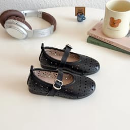 Girls' Autumn New Children's Hollow Show Summer Princess Shoes Children's Soft-soled Single School Student Loafer