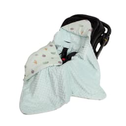 Infant Car Seat Blanket With Windproof Hooded 90*90Cm Double Sides Usable Autumn Winter Warm For Boys Girls Baby Blanket