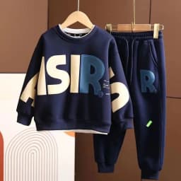 ZOETOPKID Casual Sportswear Set for Boys Autumn Winter New Style Two-Piece Children's Clothing Trendy Sweatshirt Pants Combo