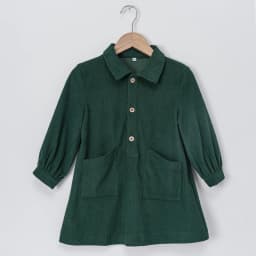 Casual Loose Girls Corduroy Dress 2026 Retro Fall New Children's Lapel Buttons Long-Sleeved Dresses With Pockets Winter Clothing
