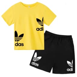 New Children Letter-Print Summer T-shirt Boy Girl Toddler3-12Years Short-Sleeved+Shorts Charming Casual Fashion Sports Brand Set
