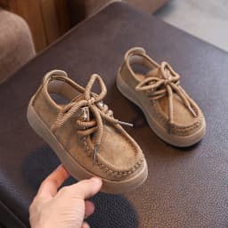 2026New Fashion Children Casual Shoes Retro Soft Sole Kids Leather Shoes Round Toes Boys Girls Flat Shoes Classic British Style