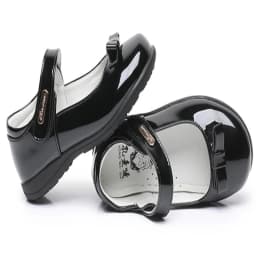 Children's Metal Buckle Leather Shoes Girls Ceremonial Show Small Leather Shoes Girls Bow Princess Shoes Children Perform Flats