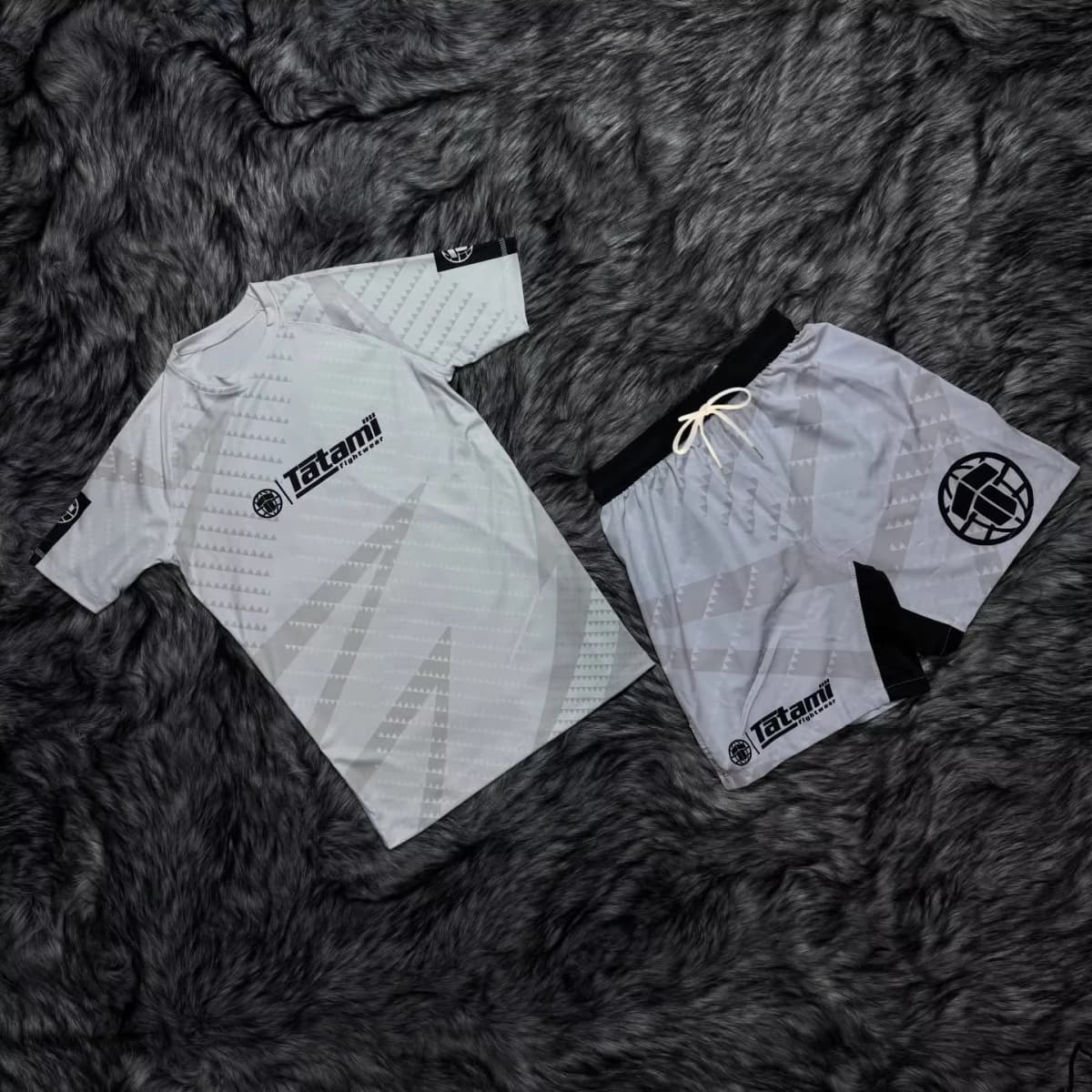 2026 Summer Jiu Jitsu BJJ Boxing Set Men's/Kids White Print & Fight Shorts Quick-Dry Compression MMA Training Sportswear