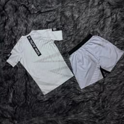 2026 Summer Jiu Jitsu BJJ Boxing Set Men's/Kids White Print & Fight Shorts Quick-Dry Compression MMA Training Sportswear