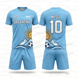 2026 Special NO.10 Messi Football Jersey Shorts Set Women Men Argentina Flag Fans Shirt and Shorts Summer Kids 2 Piece Set