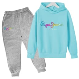 Children Hoodie Letters Sports Pullover 3-13Yrs Coat Sweatshirt+Pants Two-piece Set Boy Girl Toddler Clothes Leisure Fashion Set