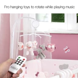 Music Box Rotary Baby Crib Bed Toy Musical Mobiles 35 Songs Music Box Remote Control Movement Bells for Kids with USB Line