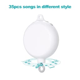 Music Box Rotary Baby Crib Bed Toy Musical Mobiles 35 Songs Music Box Remote Control Movement Bells for Kids with USB Line