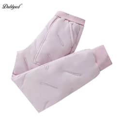 Dubbped Boys Girls Winter Pants Waterproof Cotton Padded Thick Warm Trousers Ski Pants Elastic Kids Fleece Pant Thick Clothes