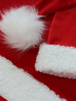 Newborn Photography Clothing Set Christmas Hat+Pocket Background Cloth 2Pcs Infant Studio Baby Photo Prop Accessory Santa Outfit