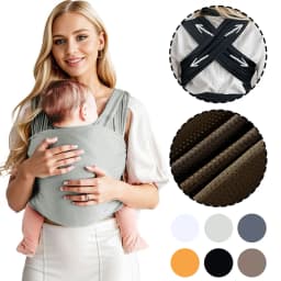 All in 1 Stretchy Baby Wrap Elastic Ergonomic Soft Comfortable Baby Carrier Sling Baby Wrap Carrier for Outdoor Travel