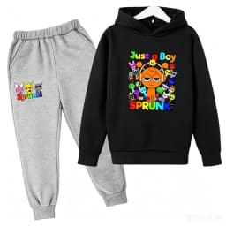 Sprunki Kids Clothes Hoodie+pants Age 2-12 Boy Girl Incredibox Anime Figures Sweatshirt Spring Autumn Pullover for Children Sets