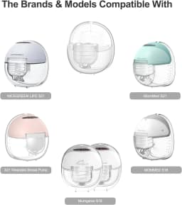 Wearable Breast Pump Accessories, Replacement Pump Parts Flange 24mm, Duckbill Valve, Silicone Diaphragm Compatible with S18 S21