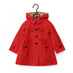 New children's Korean version jacket girls' spring and autumn solid color cardigan long casual hooded jacket 2-12Y