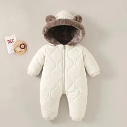 0-3 Years Baby Onesies Autumn and Winter Fleece Warm Cotton Clothes Newborn Clothes Baby Solid Color Hooded Crawling Suit Baby