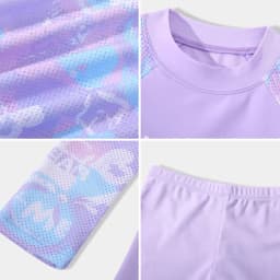 New Girls Fashion Swimsuit Sets Kids Long Sleeve Letter Top + Pants + Skirt 3Pcs for Kids 5-12 Years Split Swimming Clothes