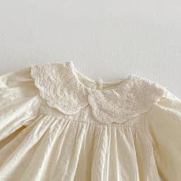 Spring 2026 New Style Korean-style Girls' Collared Plaid Long-Sleeved Dress- Fresh and Cute Princess-style Butterfly Knot Dress