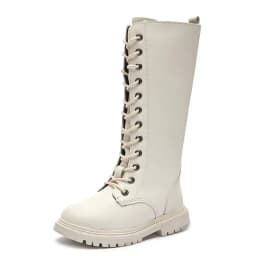 Girls Long Boots Children Knee-High Fashion Motorcycle Boots Rubber Soft Platform for Princess Kids High Boots Classic Winter