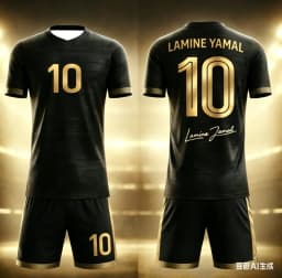 Summer New Collection No.10 # Yamal # Shirt Stripe Fan Collection Retro Quick Drying Sports Short Sleeved Shorts Set Kids