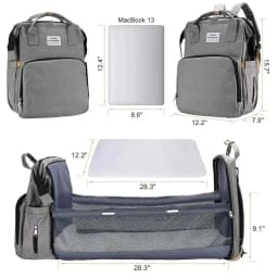 Folding Mommy Bag Lightweight Portable Folding Crib Bed Large-Capacity Baby Backpack Female Mommy Outting Bag Mummy Bag