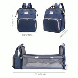 Folding Mommy Bag Lightweight Portable Folding Crib Bed Large-Capacity Baby Backpack Female Mommy Outting Bag Mummy Bag