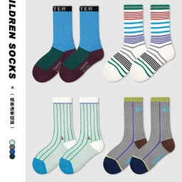 2026 Spring Children's Socks Cartoon Puppy Letter Pattern Calf Cotton Socks Kids Boys Girls Socks 4 Pairs