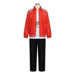 Boys Singer Red Jacket Piano Print T-Shirt Black Pants Set Halloween Kids Stage Cosplay Party Outfit