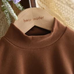 Bear Leader Autumn/Winter Korean Version Brown Long Sleeve Girls' Clothing Solid Color Children's Top and Bottom Clothes Set