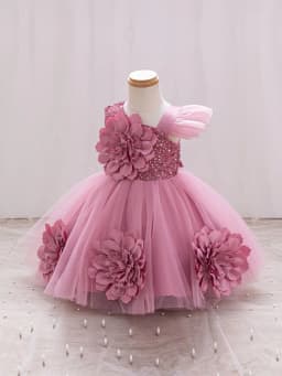 Girls Princess Dress 1-5 Y baby Girls Wedding Sleeveless Three-Dimensional butterfly Mesh Carnival Birthday Party Evening Dress