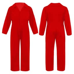 Children Solid Color Coverall Jumpsuit Mechanic Coveralls Boiler Suit Flight Suit Stylish Long Sleeve Zipper Bodysuit Overalls