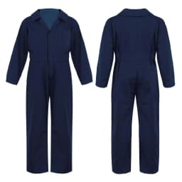 Children Solid Color Coverall Jumpsuit Mechanic Coveralls Boiler Suit Flight Suit Stylish Long Sleeve Zipper Bodysuit Overalls