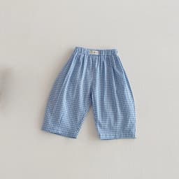 2026 New Spring 0-5Y Boys Pants Korean Style Plaid Straight-Leg Casual Pants Elastic Waist Children Clothing