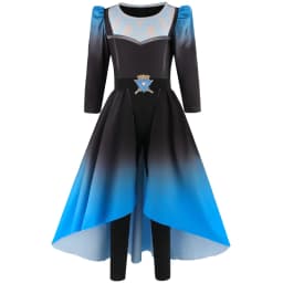 2026 Girls Heir Blue Top + SkirtPants Devil's Wonderland Halloween Fancy Dress Outfit Kids Carnival Birthday Party Clothes Girls