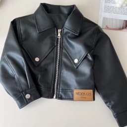 Autumn New Solid Color Girls' Fashion Suit Collar Leather Jacket Zipper Coat+pleated Skirt Two Piece Set Korean Version