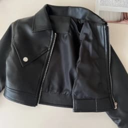 Autumn New Solid Color Girls' Fashion Suit Collar Leather Jacket Zipper Coat+pleated Skirt Two Piece Set Korean Version