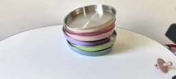 Big Baby Feeding Plate Silicone Stainless Steel Boy Girl Tableware Cute Plain