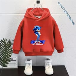 Sonic Anime Children's Sport Hooded Shirt in Y2K Style, Trendy for Boys and Girls, Casual and Versatile Baby Outdoor Jacket