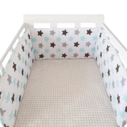 Nordic Stars Baby Bed Thicken Bumpers Zipper Design One-piece Crib Around Cushion Cot Protector Pillows 200*30 CM