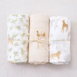 Elinfant 3PCS Bamboo Cotton Muslin Swaddle Blanket Newborn Swaddle Wrap Soft Cozy Nursing Cover Baby Quilt Swaddle Blankets