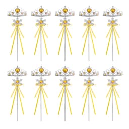Wholesale 10pcs/Set Girls Princess Dress Up Diamond Crown Magic Wand Children Play Toys Elsa Snowflake Wand Kids Party Favor