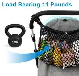 1-Piece Universal Baby Stroller Storage Bag, Polyester Mesh Bag, Suitable for Strollers, Non-Slip and Adjustable, Stroller Mesh Storage Bag Accessories