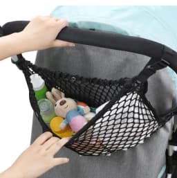 1-Piece Universal Baby Stroller Storage Bag, Polyester Mesh Bag, Suitable for Strollers, Non-Slip and Adjustable, Stroller Mesh Storage Bag Accessories