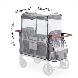 Stroller Wagon Raincover for W4 Original Lightweight Quad Stroller Raincover Compatible with WONDERFOLD W4, Windproof Protection