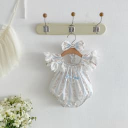 ZOETOPKID 2026 New Children Clothes Kids Princess Dresses Baby Romper Long Sleeved Cotton Lace Splicing 0-24M Girl Party Dress