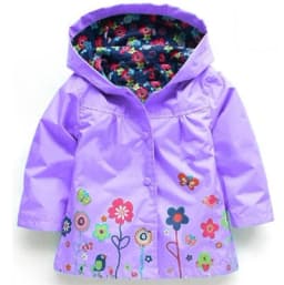 Spring Girls Clothing Set Flower Pattern Girls Clothes Waterproof Raincoat Hooded Coat + Pant 2Pcs Casual Suit Children Clothing